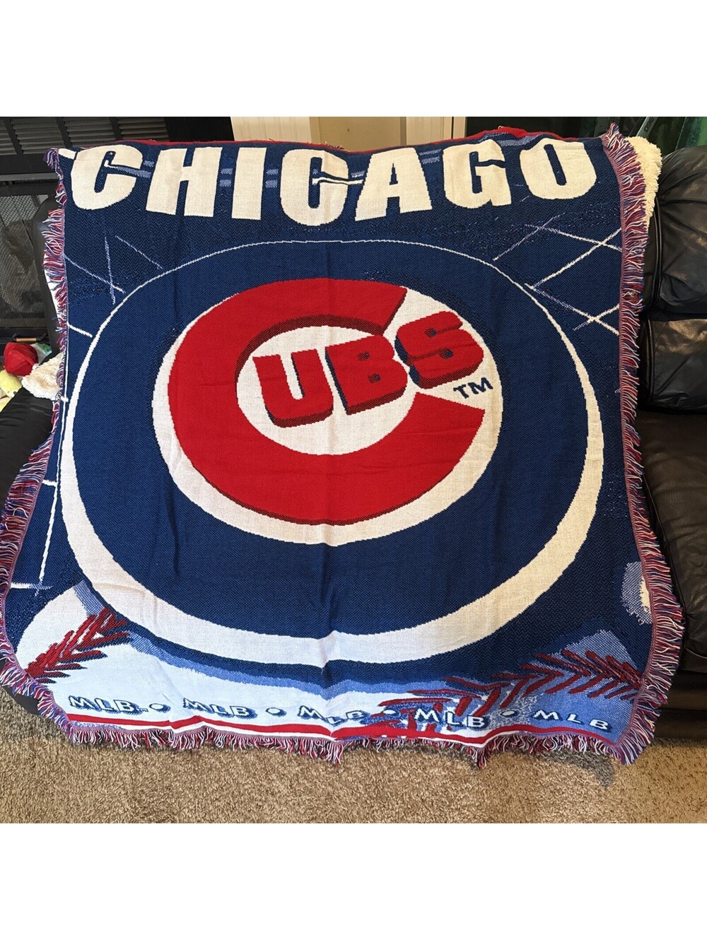 Chicago Cubs MLB Acrylic 54”X 45” Blanket the Northwest Company Made in USA